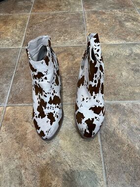 MIA Cow Print Cowgirl Western Boots